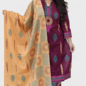 Block Printed Three-piece 07