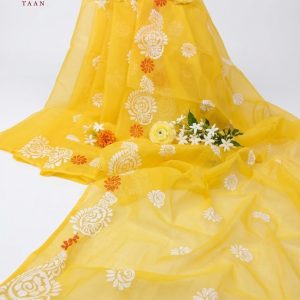 Block Printed Semi-moslin Saree 02
