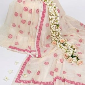 Block Printed Pure Cotton Saree 01